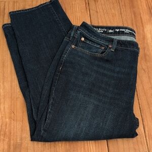 Talbots Flawless High Waist Modern Ankle Curvy Dark Blue Jeans, 18W